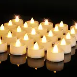 Homemory 12 Stück Flammenlose Teelichter, LED-Teelichter, Kerzen mit integriertem 6-Stunden-Timer, Timer, Votivkerzen, batteriebetrieben, für Halloween, Weihnachten, Hochzeit, Tischdekoration