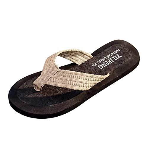 Schuhe Schwarz Herren Sneaker Herrenschuhe Mode Strand Flip Flops Flat Toe Sandwich Strand Flip Flops für Männer Herren Schuhe Sommer Angebot (Beige, 40)