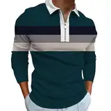 SRZYMJ Poloshirt Herren Langarm Baumwolle Casual Slim Fit Giraffen Stickerei Männer Hemd T-Shirt Golf Sports Polohemd Marine Sportshirt Herren Langarm Baumwolle S Wander-Shirt Tshirt Pullover Hemd