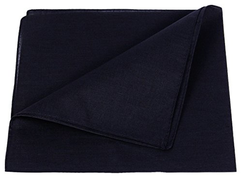 Alsino Bandana Stirnband Rockabilly Durag-Muster Herren-Stirnband - 53 cm x 53 cm 100% Baumwolle, Farbe wählen:Schwarz