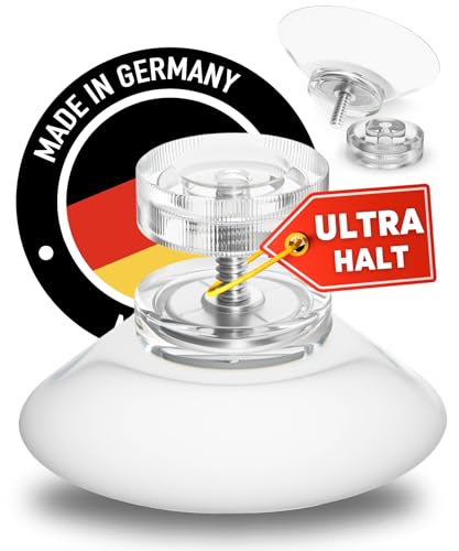 Raumhero® Saugnapf mit Gewinde (Starke Haftkraft) Glas Saugnäpfe mit transparenter Rändelmutter Ø30mm - 100% Made in Germany - Saugknöpfen, Saugknopf, Saugnapf schraubbar, Saugnoppen (4)