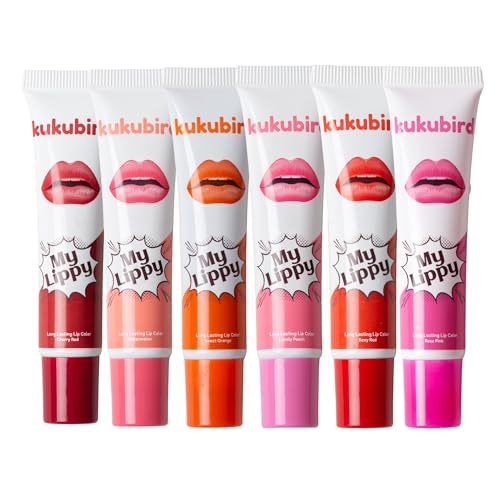 kukubird 6pcs Matte Lip Stain High Pigmented Longwear Peel Off Womens Waterproof Girl Makeup Beauty Set- Lip Tattoo