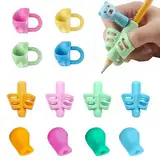 YUDAWN Stifthalter Kinder Hilfe, 12 Stück Ergonomische Schreibhilfe Kinder Bleistifthalter Stifthaltung Silikon Bleistift Griffe Halter Stiftehalter Schreibwerkzeug für Stift