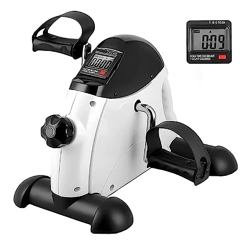 LAZY SPORTS Heimtrainer, Mini-Heimtrainer, Beinmaschinen, Arm- und Beintraining, LCD-Display und Verstellbarer Widerstand (Blanco)