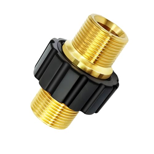 Hochdruckreiniger Adapter,M22 x 1,5 Metrisches Gewinde Waschpistolen Adapter Innen Durchmesser 14 mm Messing,mit Gummi-Ring,Wasseranschluss adapter für Hochdruckreiniger Schlauch