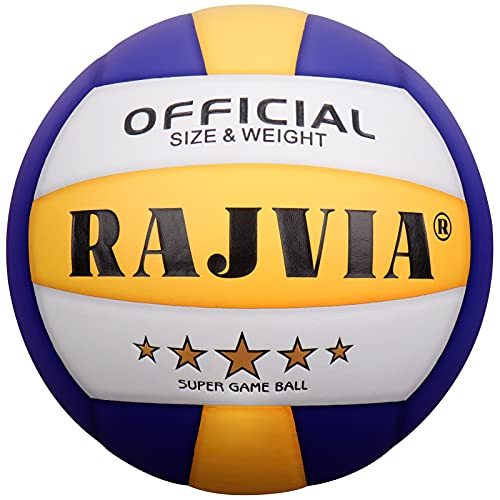 Rajvia Volleyball, Beach-Volleyball, Soft Touch, Volleyball, für Innen- und Außenbereich, Strandspiel, Erwachsene und Kinder, Größe 5 (Blue)