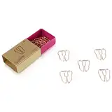 DESIGNMANUFAKTUR BERLIN GOLDCLIPS niedliche süße Deko Clips Büroklammern Heftklammern Lesezeichen Paperclip rose vergoldet in schöner Verpackung, Motiv Zahn/Tooth