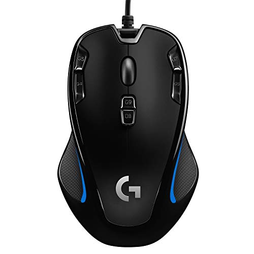 Logitech G300s Gaming-Maus mit 2,5K DPI Sensor, USB-Anschluss, RGB-Beleuchtung, 9 programmierbare Tasten, Taste zur DPI-Umschaltung, anpassbare Spielprofile, Ultraleicht, PC/Mac - Schwarz