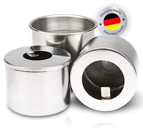 Firell Brennkammer Set | 2X Brenner (125ml) + Überlaufschutzbehäter für Ethanol Tischkamin | Tank Brenndose Brennstoffdose als Zubehör für Ethanolkamine | Passend für viele Modelle