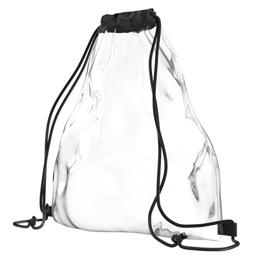 EAZY CASE - Festival Bag durchsichtig Transparente Tasche für Veranstaltungen Stadion Turnbeutel mit Kordelzug Rucksack Wasserdicht Sportbeutel Kosmetikbeutel Accessoire Festivaltasche Unisex Groß