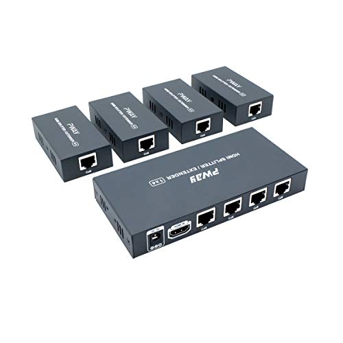 PW-HT226P4（POC） 1X4 Port HDMI Extender Splitter Verteiler Ultra HD 1080P Ohne Verzögerung 165ft(50m) über CAT5/5e/6/7 Kable Unterstüt