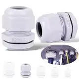 Ziamzra 10 Stück Kabelverschraubung 25mm Kabeldurchführung Wasserdicht M25 IP68 Einstellbar 12-15mm Kabel Verschraubung Kabel Zugentlastung für Schaltkasten Abzweigkasten - Grau M12/M16/M20/M25/M32