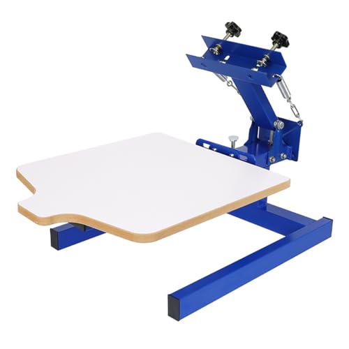 QYLTTDM Siebdruckmaschine, 1 Farbe, 1 Station, Siebdruck-Tischpressen-Set, Siebdruckmaschine, Doppelschicht-Positionierungspalette, einstellbare Spannung für den T-Shirt-DIY-Druck