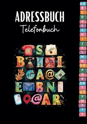Adressbuch: Telefonbuch Mit Register a-Z - Telefonregister A5 Deutsch Für Senioren, Erwachsene, Kinder & Mädchen: Ihr Notizbuch Für Kontakte, Notrufnummern & Geburtstage