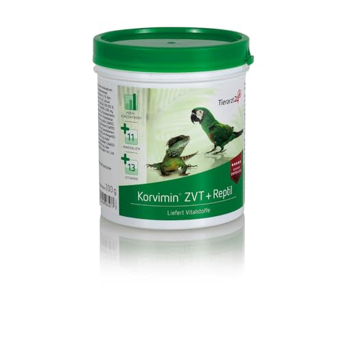 Tierarzt24 KORVIMIN ZVT & REPTIL bietet die optimale Nährstoffversorgung für Ziervögel, Tauben & Reptilien - Zur kurzfristigen Vitamin- und Mineralstoffversorgung. Weltweit im Einsatz - 50 g