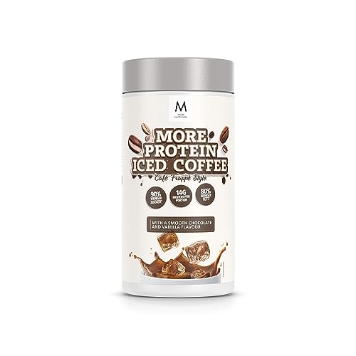 MORE Protein Iced Coffee, Cafè Frappè Style, 500 g, Eiskaffee mit wertvollen Proteinen, wenig Zucker und Fett, geprüfte Qualität - made in Germany