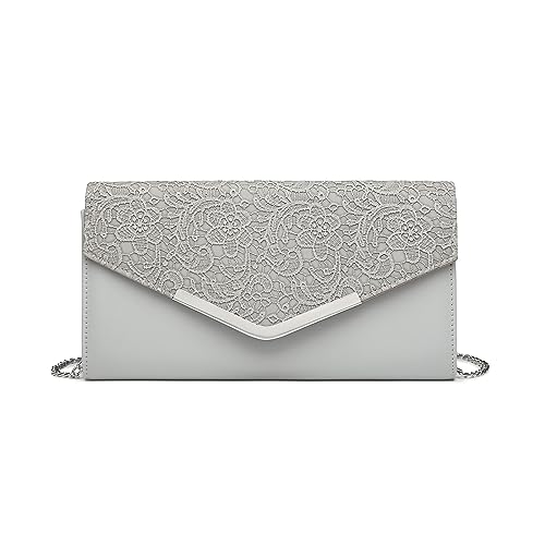 Miss Lulu Damen Clutches, Spitze Clutch Tasche, Geblümt Spitze Clutch Tasche Damen, Elegante Kette Umhängetasche, Clutch Umschlag, handtasche damen klein