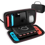 OIODKDEF Switch Tasche kompatibel mit Nintendo/OLED, Nintendo Switch Case mit 20 Spielpatronen, Harte Switch Tragetasche mit Aufbewahrun für Joycon und EU Netzteil, Nintendo Switch Hulle