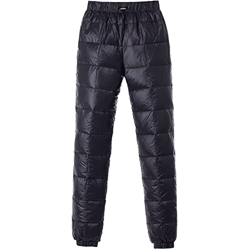 Tapasimme Damen Herren Winter Warme Gänse Daunenhose Ultraleichte Schneehose Kompressions-Daunenhose Outdoor Camping Isolierte Hose (Schwarz, M)