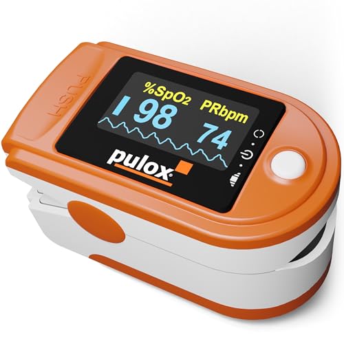 Pulsoximeter PULOX PO-200 Solo in Orange Fingerpulsoximeter für die Messung des Pulses und der Sauerstoffsättigung am Finger