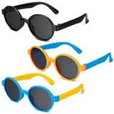 Utensilsto 3 Stücke Sonnenbrille Kinder Baby Polarisierte Sonnenbrillen UV400 Schutz Flexible Sonnenbrille Silikon Rahmen Sonnenbrille für Jungen Mädchen 3-8 Jahre