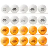 Tokaneit 20 Stück Tischtennisball, Poly 40+ Qualität, Gemischte Farben, Trainingsball, Hochwertige ABS-Trainingsbälle, Extrem Robust für Innen- und Außen-Tischtennisplatten, Wettbewerb und Spiel