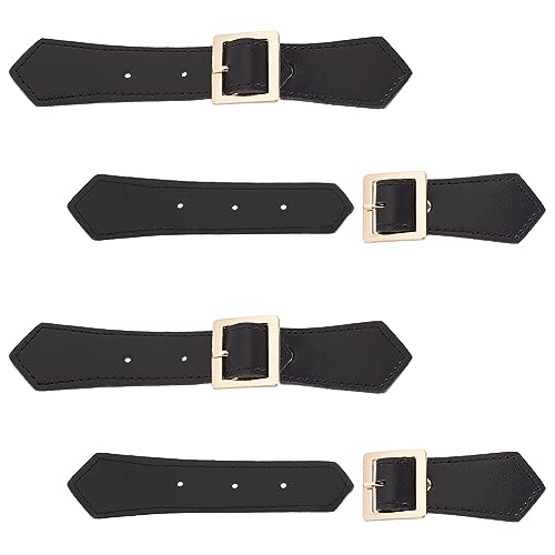 FINGERINSPIRE 4 Sets Leder Knebelverschlüsse Zum Aufnähen Schwarze Kunstleder Knebelschnalle Vintage Leder Knebelknöpfe Lederverschluss Verschlüsse Ersatz Druckknopfverschluss Für Mantel Jacke DIY