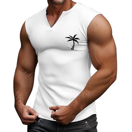Generisch Unterhemd Herren Tank Top Ärmellos mit Rundhals erren in Feinripp Strapazierfähig Hautfreundlich Bodybuilding Funktionsunterhemd Atmungsaktive Sportunterhem Shirt Herren Ärmellos