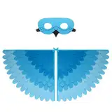 Proumhang 2 Stück Kinder Vogelflügel Kostüm für Alter von 3~8 Jahren,Vogeleule und Pfau Maske Eule verkleiden Sich,Jungen Mädchen Filzaugen Maske und Flügel Set,Halloween Buntes Kostüm,Stil 23