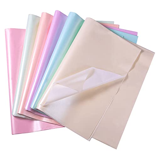 KINBOM 30 Blatt 50 x 35 cm Seidenpapier, 6 Seidenpapier Metallic Perlglanzpapier, Seidenpapier Geschenkpapier Seidenpapier für Urlaub Geburtstagsfeier Dekoration Hochzeit