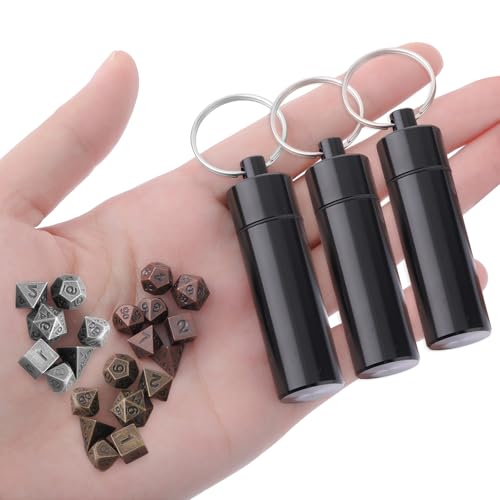 21 Stück Würfel Set DND Würfel Mini Dice Winzige Metall Würfelspiele Tischspiele Polyedrische für Party-/Geburtstagsgeschenke Würfelspiele Tischspiele-3 Farben