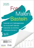 Foto-Malen-Basteln A4 weiß Notice 2025: Fotokalender zum Selbstgestalten. Do-it-yourself Kalender mit festem Fotokarton und Platz für Geburtstage/Notizen.