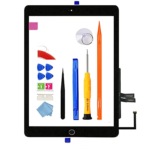 JPUNG für iPad 6 Digitizer Touchscreen Display 9.7'' 2018, Only für 6. Gen A1893 A1954 Ersatz Bildschirm,mit Home-Button(No Touch IC) + Videoanleitung,Toolset