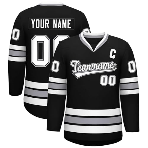 Hockey Trikot Feldhockey Trikot Eishockey Jersey Personalisierbares Namen/Team/Nummer/Logo, Langarm Atmungsaktiv Jersey für Männer Frauen Unisex,Teamtrikot Geschenke für Fans