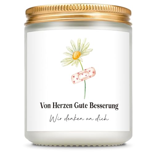 Giftasy Gute Besserung Geschenke - Duftkerze mit Spruch, Gute Besserung Geschenke Männer, Get Well Soon Gift, Genesungsgeschenk für Beste Freundin Kollegen Frauen Männer