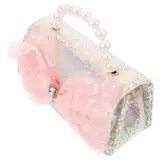 LIOOBO Crossbody Umhängetasche Für Teenager Mädchen Elegante Perlenhandle Schultertasche Mit Bogen-applikation Vielseitig Und Stilvoll Für Freizeit Und Besondere Anlässe Leicht Und