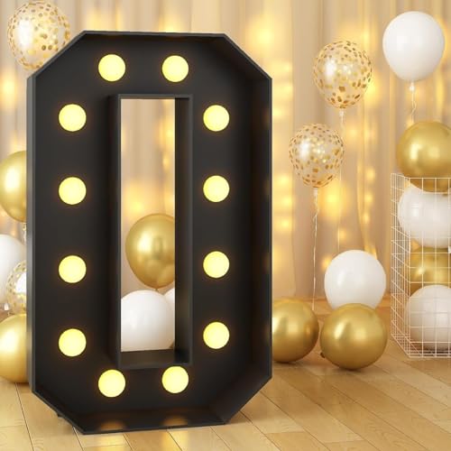 IINCOOY 4FT DIY-Festzelt, Leuchtende Nuber-Mosaik-große Buchstaben Mit Warmen Lichtern for Den 18. 80. Geburtstag, Jahrestag, Hochzeit, Party, DIY-Dekoration(Color:0,Size:120CM)