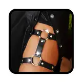 Flovel Punk Leder Beinkette Schwarz geschichtete Leder Körperketten Gürtel Gothic Oberschenkelkette Rave Nachtclub Körperkette für Frauen und Mädchen