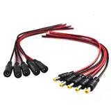 TOPXCDZ 20 stücke 5,5x2,1mm Männlich Weiblich Stecker 12 V DC Power Pigtail Kabel Jack für CCTV Kamera Stecker Schwanz Verlängerung 24 V DC Draht