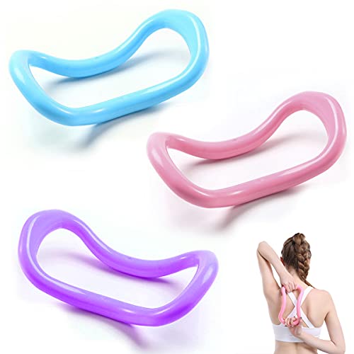 Faszien Stretching Ring,Forreen 3 Stücke Yoga Ring Pilates Kreise Ganzkörper Toning Fitness Kreis Stretching Ring Trainingstool für Oberschenkel Bauch und Beine (Rosa, Blau, Lila)