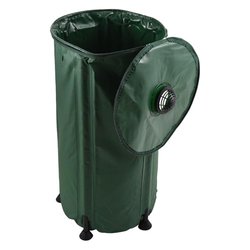 Tragbares Zusammenklappbares Regenfass, 100-l-Wasserspeichertank, Regenwasser-Sammelfass-Kit, 500D-PVC-Plane, Fallrohrfilter, Überlaufventil-Regenfänger