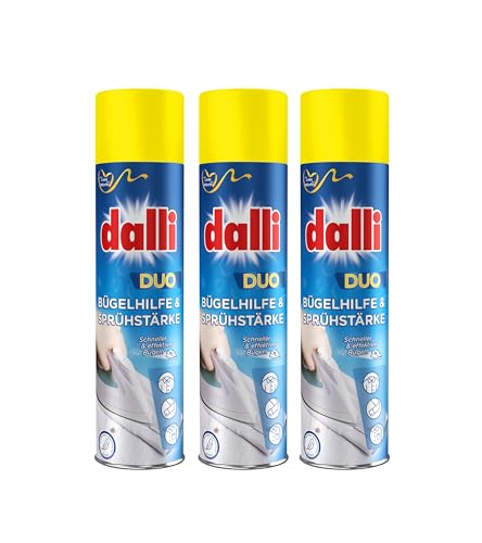 dalli duo Bügelhilfe & Sprühstärke I 3 x 400 ml pro Dose I Für faltenfreie Wäsche und perfekten Halt | 3er Pack