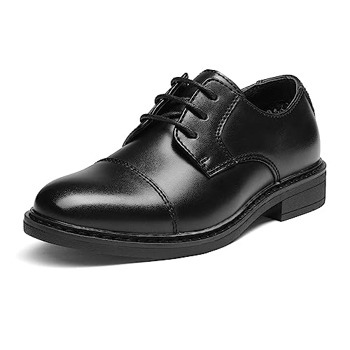 Bruno Marc Schnürhalbschuhe Jungen Anzugschuhe Derby Oxford Hochzeit Party Schuhe SCHWARZ SBOX211K Größe 38.5 (EUR)