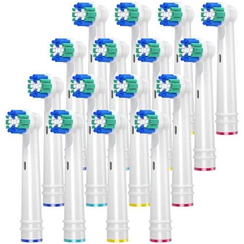 REDTRON Ersatzbürstenköpfe für Oral B, 16 Pack elektrische Zahnbürstenköpfe für Oral B Braun, Classic Precision Clean Bürstenköpfe Fit Professional Care, Vitality Pro Smart Genius Series und mehr,Weiß