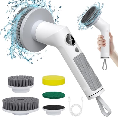 FIVAVA Elektrische Reinigungsbürste Haushalt,Electric Cleaning Brush,Spin Scrubber mit 2 Modi,Putzbürste für Bad,Küche und Auto