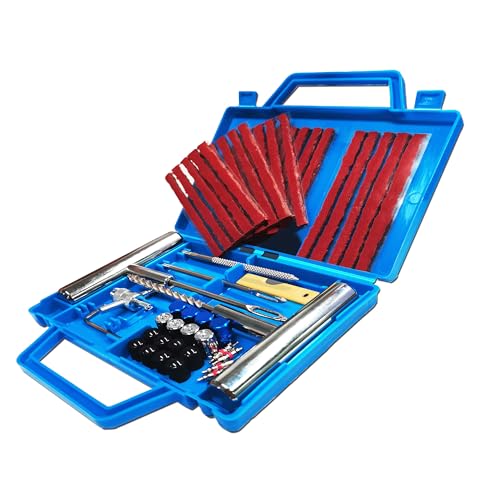 53 PCS Reifenreparaturset, Heavy Duty Reifen Reparaturset, 53-tragbares Reifenreparaturset, tragbares Reifenreparaturset für Autos, Geländewagen, Motorräder, Elektrofahrzeuge, Fahrräder und mehr