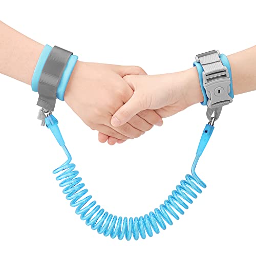 Anyfirst2,5 M Anti-Verlorene Handgelenk Gürtel Leine, 360° Drehung Elastisches Drahtseil Kinder Leine für Reise Outdoor Spazieren, Blau