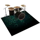 Qesjodfu Schlagzeugteppich 120 x 100 cm Schallschutz Teppich Drum-Teppich Schallschutzmatte Professionelle Drum Teppich Musikinstrumente Bodenmatte rutschfest Schlagzeugteppiche Trommelteppich