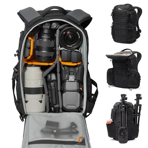 Lowepro ProTactic BP 350 AW III Kamerarucksack, 4 Zugriffspunkte, professionelle Kameratasche, DSLR/Drohnen/spiegellos, bis zu 14"-Laptop, Regenhaube, für Fotografen, Videografen, Volumen 17 l