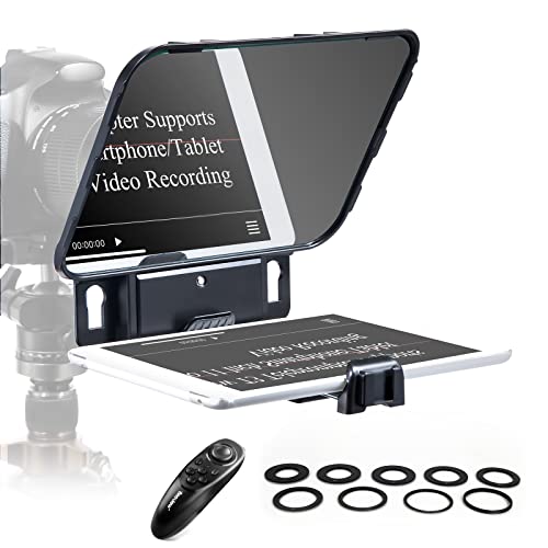 Desview T3 Teleprompter mit Fernbedienung für Smartphone Tablet Kamera DSLR Weitwinkelobjektiv für bis zu 11 Zoll, iOS/Android-kompatible App für das Interview VLOG Videoaufzeichnung